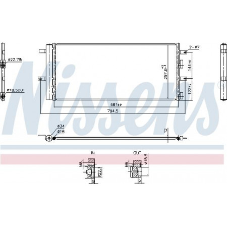 Condensor. airconditioning airco condensor met droger aluminium FORD GALAXY III S-MAX FORD USA EDGE 1.5-2.0D 07.18- Nissens 940899