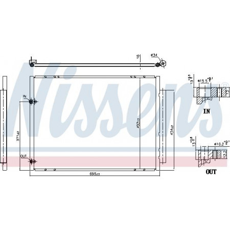 Condensador. Aire acondicionado Condensador de A-C con secador TOYOTA SIENNA 3.3-3.5 12.04-12.10 TOYOTA SIENNA II (_L2_), Dubita, 01.2003 - 12.2010 Nissens 940848