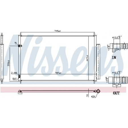 Condensator. climatizare A-C condenser with dryer ACURA MDX 3.7 10.06-04.13 ACURA MDX (YD2), Crossover, 04.2006 - Nissens 940842