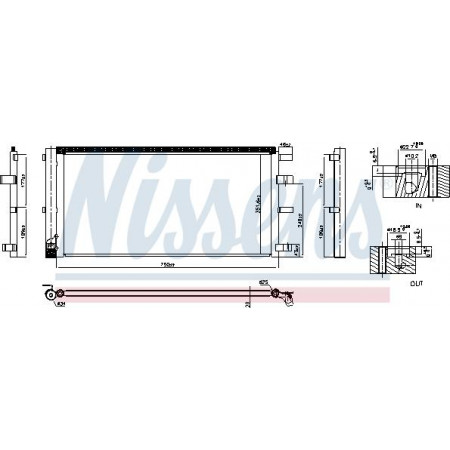 Condensatore, climatizzatore FORD TRANSIT V363 (FED, FFD), Telaio di supporto, 08.2013 - Nissens 940829