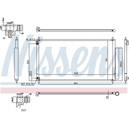Condensador. Condensador de aire acondicionado A-C con secador HONDA CIVIC IX 1.6D-1.8 02.12- HONDA CIVIC IX (FK), Hatchback, 02.2012 - Nissens 940340