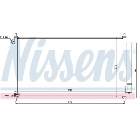 Condensor. airconditioning airco condensor met droger HONDA CIVIC IX 1.8 02.12- HONDA CIVIC IX (FB), Sedan, 09.2011 - Nissens 940341