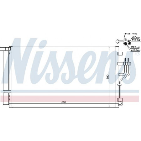 Condensator. climatizare A-C condenser with dryer HYUNDAI IX35 KIA CARENS IV SPORTAGE III 1.6-2.0 08.09- KIA CARENS IV (RP), Dubita, 03.2013 - Nissens 940351
