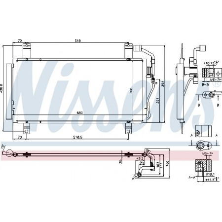 Condensador. ar condicionado condensador AC com secador MAZDA 6 1.8-2.3 01.02-02.08 MAZDA 6 (GG), Hatchback, 08.2002 - 12.2008 Nissens 940352