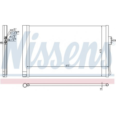 Condensator. climatizare A-C condenser with dryer CHEVROLET VOLT OPEL AMPERA 1.4H 11.11- OPEL AMPERA (R12), Hatchback, 11.2011 - 03.2015 Nissens 940364