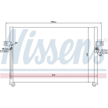 Condensor. airconditioning airco condensor HYUNDAI GRACE H-1 H-1 - STAREX H100 PORTER 2.4-2.5D-2.6D 07.93-12.07 HYUNDAI PORTER, Draagframe, 07.1994 - 12.2004 Nissens 94038
