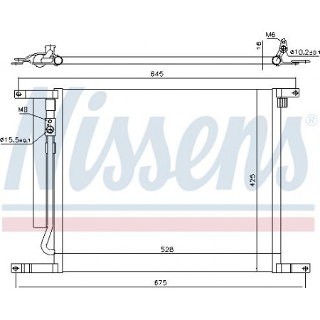 Condenseur. Condenseur de climatisation avec sécheur CHEVROLET AVEO - KALOS 1.2-1.2LPG-1.4 01.08- CHEVROLET AVEO II (T250, T255), Berline, 03.2005 - Nissens 940335