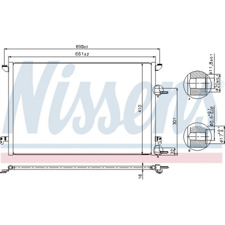 Condenser. air conditioning A-C condenser aluminum CADILLAC BLS SAAB 9-3 1.9D 09.04- SAAB 9-3 (YS3F, E79, D79, D75), Sedan, 09.2002 - 02.2015 Nissens 940320