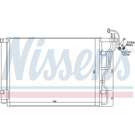 Condensador. Condensador de aire acondicionado A-C con secador HYUNDAI I40 I I40 I CW 1.7D 07.11-05.19 HYUNDAI i40 (VF), Sedan, 03.2012 - Nissens 940245