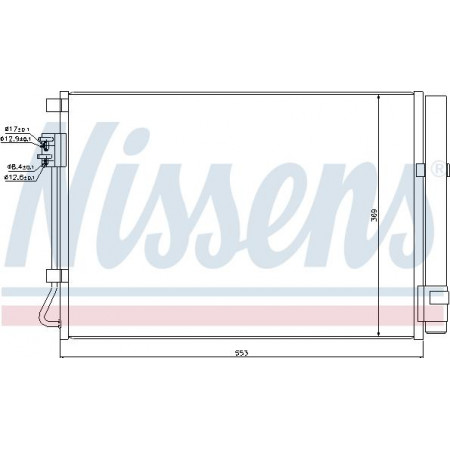 Condensatore. aria condizionata, condensatore A-C con asciugacapelli. HYUNDAI ACCENT IV KIA RIO III 1.2-1.6 11.10- KIA RIO III (UB), Hatchback Van, 09.2011 - Nissens 940243
