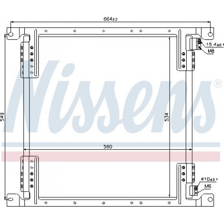Condensor. airconditioning Condensor A-C 560x534x16 MERCEDES ATEGO AXOR AXOR 2 01.98- MERCEDES-BENZ ATEGO (970.00), 01.1998 - 10.2004 Nissens 940242