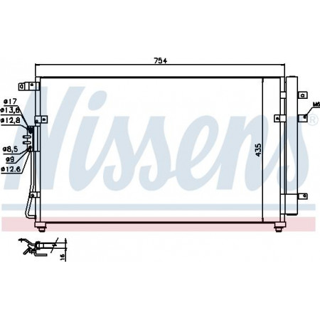 Condensator. climatizare A-C condenser with dryer KIA CARNIVAL III 2.2D-2.9D 04.06- KIA CARNIVAL / GRAND CARNIVAL III (VQ), Dubita, 09.2005 - Nissens 940269