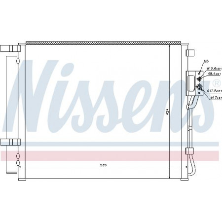 Condensador. Condensador de aire acondicionado A-C con secador HYUNDAI SANTA FE II SANTA FE II-SUV 2.0D-2.2D 03.06-05.13 HYUNDAI SANTA FE II (CM), Crossover, 10.2005 - 03.2015 Nissens 940209