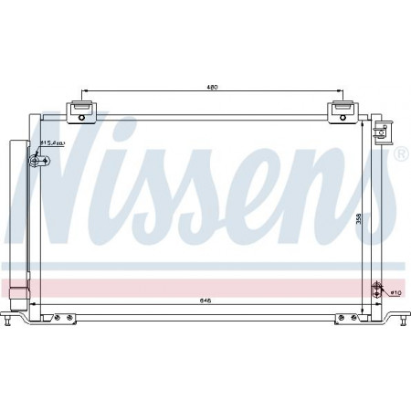 Condenseur. Condenseur de climatisation avec sécheur TOYOTA AVENSIS 2.0-2.4 03.03-11.08 TOYOTA AVENSIS II (_T25_), Berline, 04.2003 - 11.2008 Nissens 940200