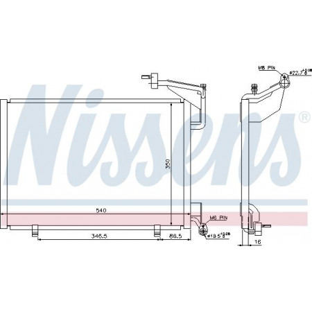Condensador. O condensador AC do ar condicionado se encaixa. FORD B-MAX FIESTA VI TOURNEO COURIER B460 TRANSIT COURIER B460 TRANSIT COURIER B460 FORD TRANSIT COURIER B460, Dubita, 02.2014 - Nissens 940285