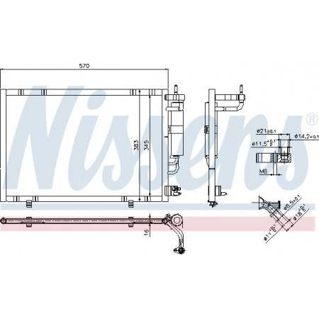 Condensor. airconditioning airco condensor met droger FORD FIESTA VI 1.25-1.6 06.08- FORD FIESTA VI (CB1, CCN), Hatchback, 06.2008 - Nissens 940277