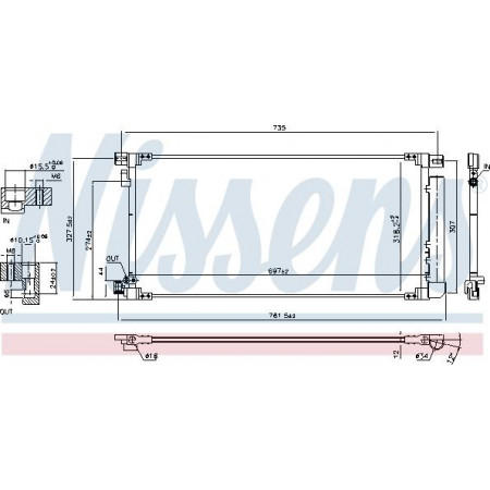 Condensatore. Condensatore aria condizionata con essiccatore TOYOTA AURIS 1.2 03.15-12.18 TOYOTA AURIS II (_E18_), Hatchback, 10.2012 - 12.2018 Nissens 940796