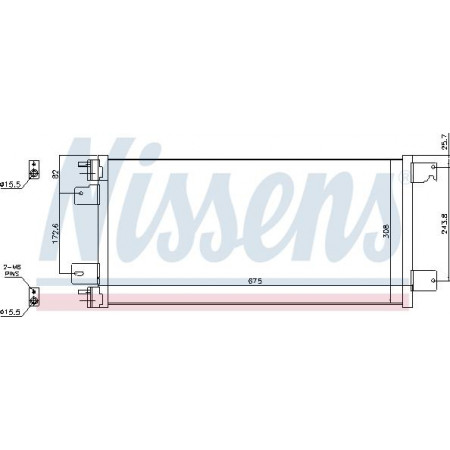 Kondensator. Klimaanlage A-C-Kondensator CHRYSLER SEBRING DODGE AVENGER KALIBER JEEP COMPASS PATRIOT 1.8-2.4LPG 06.06- DODGE AVENGER (JS), Limousine, 06.2007 - 12.2014 Nissens 940701