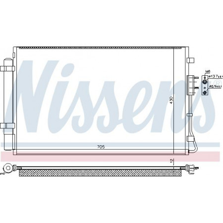 Condensator. climatizare A-C condenser with dryer KIA SORENTO III 2.4-3.3-3.5 01.15- KIA SORENTO III (UM), Crossover, 01.2015 - Nissens 940728
