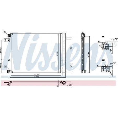 Condenseur. Condenseur de climatisation avec sécheur DS DS 7 DS 9 CITROEN BERLINGO BERLINGO-MINIVAN C4 SPACETOURER GRAND C4 S PEUGEOT 508 SW II (FC_, FJ_, F4_), Combi, 09.2018 - Nissens 941090