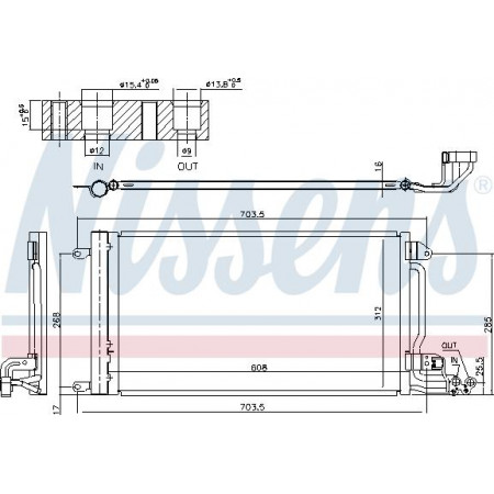 Condensor. airconditioning airco condensor met droger AUDI A1 1.0-1.6D 05.10-10.18 AUDI A1 (8XA, 8XF), Sportback, 09.2011 - 10.2018 Nissens 941047