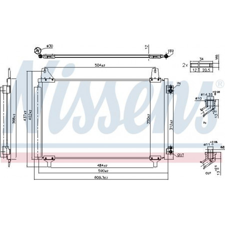 Condensator. climatizare A-C condenser with dryer fits. DS DS 3 - DS 3 CITROEN C4 III OPEL CORSA F CORSA F-HATCHBACK MOKKA PEUGE OPEL CORSA F (U), 07.2019 - Nissens 941296