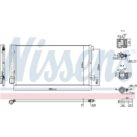 Condensator. climatizare A-C condenser with dryer fits. JEEP COMPASS 1.4-1.6D-2.0D 03.17- JEEP COMPASS (MP, M6), Crossover, 01.2016 - Nissens 941203