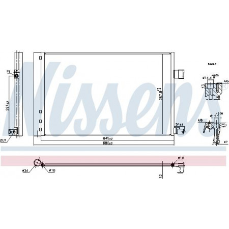 Condensator. climatizare A-C condenser with dryer LAND ROVER RANGE ROVER VELAR 2.0-3.0D 03.17- LAND ROVER RANGE ROVER VELAR (L560), Crossover, 03.2017 - Nissens 941285