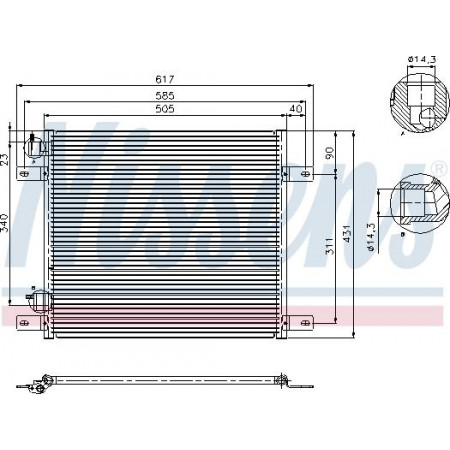 Condensor. airconditioning Condensor A-C 455x432x16 DAF 75 CF CF 65 CF 75 CF 85 02.98-05.13 DAF CF 85 (AE85XF), 01.2001 - 05.2013 Nissens 94800