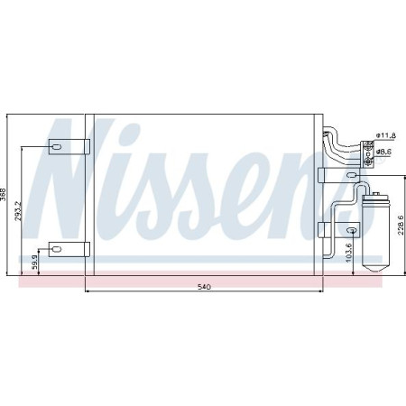 Condensatore. aria condizionata fredda Opel Meriva 1.7 D 04 - OPEL MERIVA A (X03), Van, 05.2003 - 05.2010 Nissens 94882
