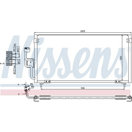 Condensor. koude airconditioning Mitsubishi Galant 96 - 2.5 V6 24V en Benz. Aut. A - C - - EA5A A - A MITSUBISHI GALANT VI (EA_), Sedan, 09.1996 - 10.2004 Nissens 94702