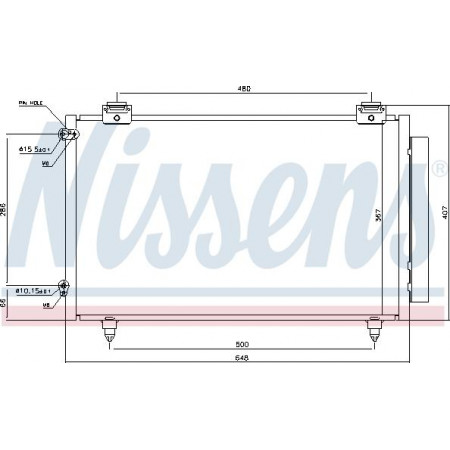 Condensatore. climatizzatore freddo TOYOTA COROLLA 00 - 2.0 Diesel D MA - C - - CDE 120 A - A TOYOTA COROLLA Verso-I (_E12_), Dubita, 07.2001 - 05.2007 Nissens 94719
