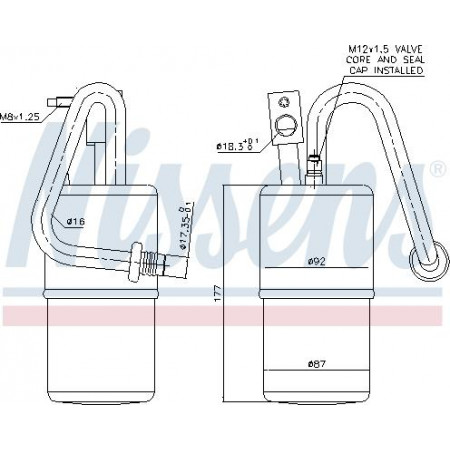 Essiccatore climatizzatore aria condizionata ad adsorbimento Jeep Cherokee 97 - JEEP CHEROKEE (XJ), Crossover, 09.1983 - 09.2001 Nissens 95416
