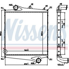 Ladeluftkühler. Ladeluftkühler-Kompressor-Einlassdurchmesser 100 mm VOLVO FE FH FH12 FH16 FM FM12 FM7 FM9 FMX NH12 D11A-37 VOLVO FMX, 04.2010 – Nissens 96961
