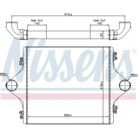 Intercooler. compressor intercooler MAN E2000 F2000 D2840LF21-E2866DF01 01.94- MAN E2000 (T46 / F2000), 05.2000 - Nissens 96977