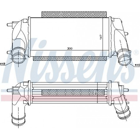 Ladeluftkühler. Ladeluftkühlerkompressor FORD B-MAX ECOSPORT FIESTA VI TOURNEO COURIER B460 TRANSIT COURIER B460 TRANSIT COURIER FORD B-MAX (JK), Dubita, 10.2012 - Nissens 96498