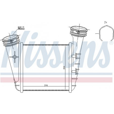 Intercooler. Intercooler compressor SKODA SUPERB I VW PASSAT B5.5 2.5D 01.03-03.08 VW PASSAT Variant V (3B6), Touring, 09.2000 - 08.2005 Nissens 96468