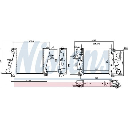 Intercooler. Compresor intercooler NISSAN X-TRAIL I 2.2D 06.01-01.13 NISSAN X-TRAIL (T30), Crossover, 01.2001 - 12.2013 Nissens 96407