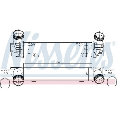 Intercooler. compressor O refrigerador de ar de alimentação se encaixa. BMW 1 E81 1 E82 1 E87 1 E88 3 E90 3 E91 3 E92 3 E93 X1 E84 2.0D 06.04-06.15 BMW X1 - I (E84), Touring, 03.2009 - 06.2015 Nissens 96480