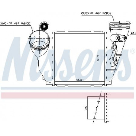 Refroidisseur intermédiaire. Compresseur de refroidissement intermédiaire AUDI A3 SEAT LEON TOLEDO II SKODA OCTAVIA I VW BORA BORA I GOLF IV 1.9D 08.00-06.06 VW GOLF IV (1J1), Berline, 08.1997 - 12.2007 Nissens 96487
