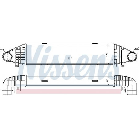 Intercooler. Compressore intercooler MERCEDES C T-MODEL S204 C W204 GLK X204 1.6-3.0D 01.07-06.15 MERCEDES-BENZ CLASSE C T-Model (S204), Touring, 08.2007 - 08.2014 Nissens 96597