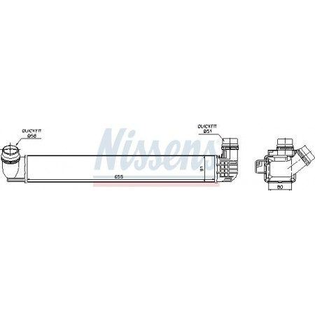Intercooler. Intercooler compressor RENAULT GRAND SCENIC III MEGANE MEGANE III SCENIC III 1.2-1.4-1.5D 11.08- RENAULT MEGANE CC (EZ0/1_), Convertible, 06.2010 - Nissens 96545