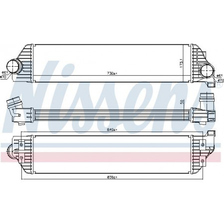 Ladeluftkühler. Kompressor Ladeluftkühler NISSAN NV400 OPEL MOVANO B RENAULT MASTER III 2.3D-Electric 02.10- OPEL MOVANO B (X62), Tragrahmen, 05.2010 - Nissens 96501