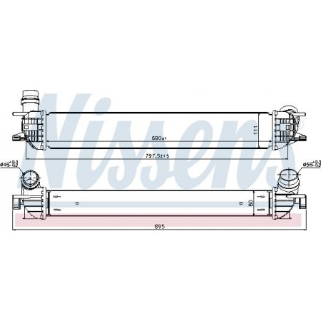 Refroidisseur intermédiaire. compresseur Intercooler stub pipe diamètre 46 mm- 56 mm RENAULT LAGUNA LAGUNA III LATITUDE 1.5D-2.0D-3.0D 10.07 RENAULT LATITUDE (L70_), Berline, 07.2010 - Nissens 96502