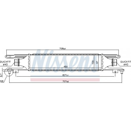 Intercooler. compresor Intercooler OPEL CORSA D 1.3D 07.06-08.14 VAUXHALL CORSAVAN Mk III (S07), Hatchback Van, 07.2006 - Nissens 96589