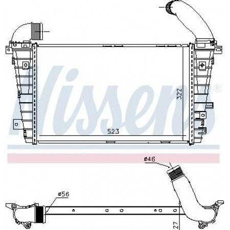 Intercooler. Intercooler compressor OPEL ASTRA H ASTRA H GTC 1.3D-1.9D-2.0 04.04-10.10 OPEL ASTRA H (A04), Sedan, 02.2007 - 05.2014 Nissens 96586