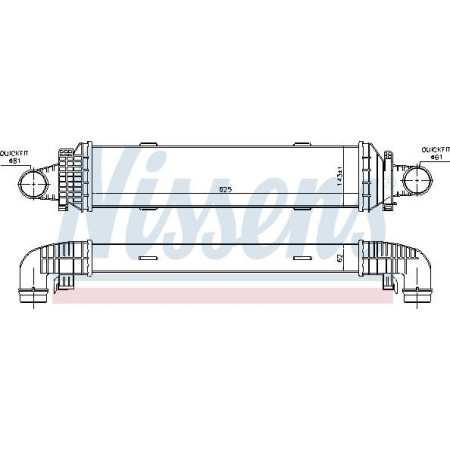 Interkoeler. compressor Intercooler MERCEDES C C204 C T-MODEL S204 C W204 CLS C218 CLS SHOOTING BRAKE X218 E A207 E C207 E MERCEDES-BENZ C-KLASSE (C204), Compartiment, 01.2011 - Nissens 96534