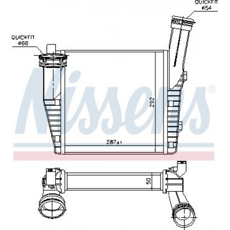 Intercooler. Intercooler compressor AUDI Q7 PORSCHE CAYENNE VW TOUAREG 3.0-3.0D 11.04- PORSCHE CAYENNE (9PA), Crossover, 09.2002 - 12.2010 Nissens 96611