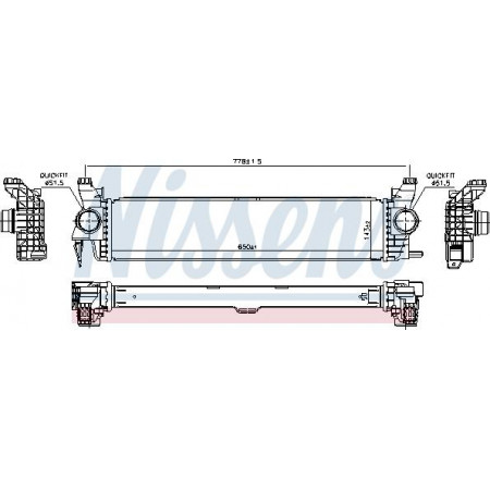 Refroidisseur intermédiaire. Compresseur Intercooler MERCEDES MARCO POLO CAMPER W447 VITO MIXTO DOUBLE CABIN VITO TOURER W447 VITO W447 1.6D MERCEDES-BENZ VITO Tourer (W447), Bus, 10.2014 - Nissens 96016