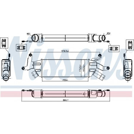 Ladeluftkühler. Ladeluftkühler-Kompressor CITROEN C-CROSSER C-CROSSER ENTERPRISE MITSUBISHI OUTLANDER II PEUGEOT 4007 2.2D-2.3D 1 MITSUBISHI OUTLANDER II (CW_W), Crossover, 11.2006 - 12.2012 Nissens 96086